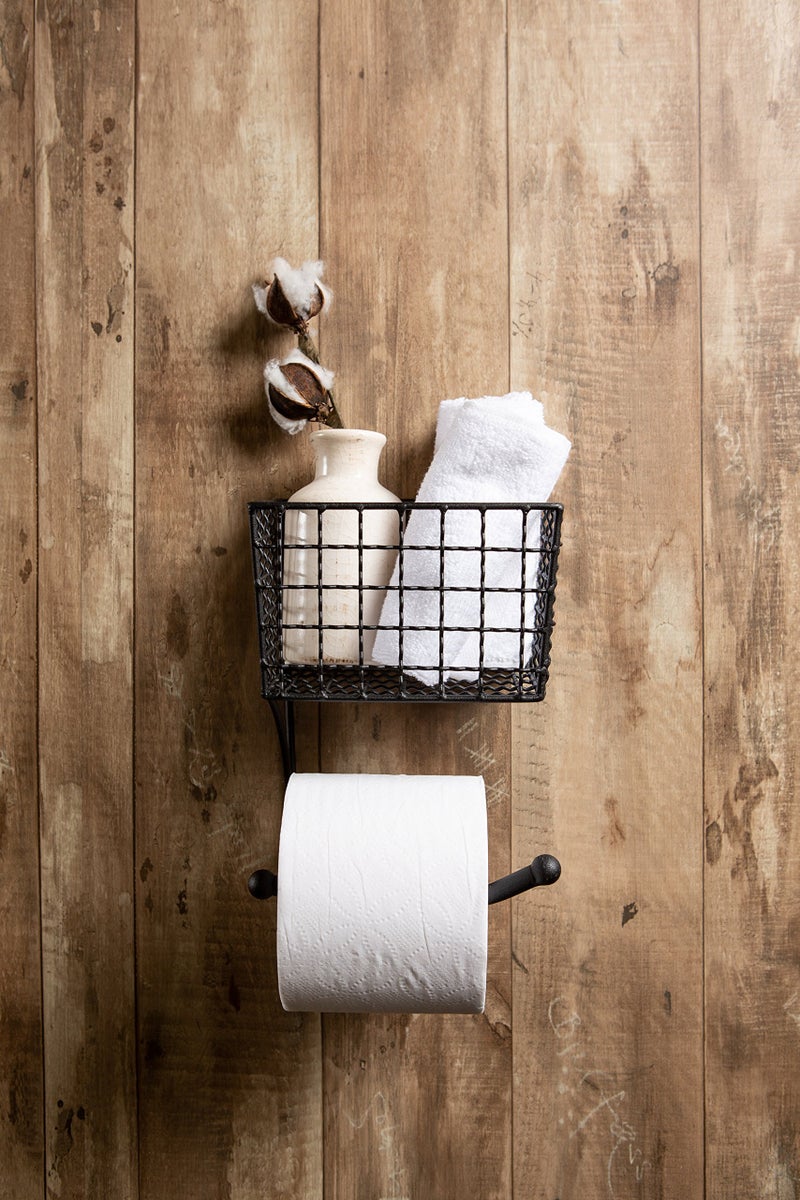 DII Rustic Farmhouse Bathroom DÃ©cor, Metal Storage, Toilet Paper Holder, Black - Image 5